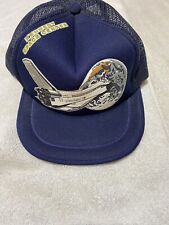 Vintage Kennedy Space Center NASA Trucker Adjustable SnapBack Hat Blue