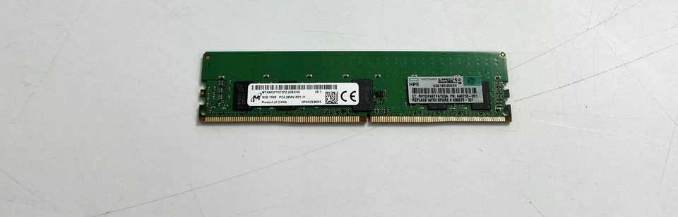 815097-B21 HPE 8GB 1x8GB Single Rank x8 DDR4-2666 CAS-19-19-19 Registered Memory - Image 1 of 3