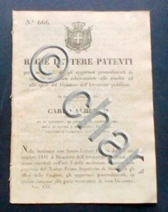 Decreto Carlo Alberto -Regie Lettere Patenti Dicastero Istruzione pubblica- 1848 - Picture 1 of 1