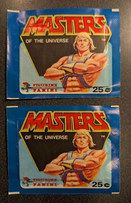 New Sealed 1983 He-Man Masters of the Universe Sticker Pack Figurine Panini x2 - Image 1 of 2