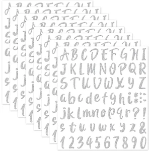 576 Pieces 8 Sheets Glitter Letters Stickers Self Adhesive Vinyl Letter Alphabet - Picture 1 of 8