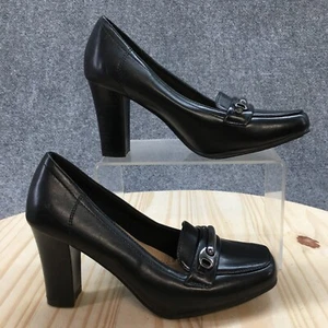 Pierre Dumas Heels Womens 6 M Serene Casual Slip On Pumps Black Faux Leather - Picture 1 of 16