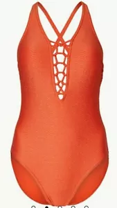 M&S Secret Slimming Orange Sparkle Padded Swimsuit Size 22 Bnwt - Picture 1 of 6