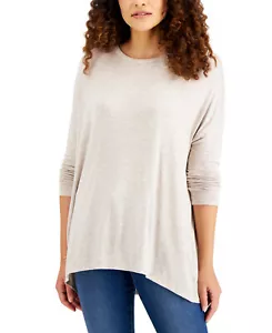 Style & Co. Women's Size L Relaxed Boyfriend Fit Long-Sleeve T-Shirt, Gray, NwT - Picture 1 of 4