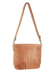 Pierre Cardin Leather Embossed Crossbody Bag in Apricot - Picture 1 of 4
