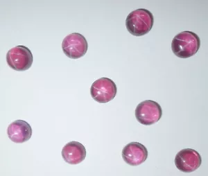Transparent Star Ruby Round 6x6 mm Cabochon 6 Rayed Lab-created Stone 20 pcs Lot - Picture 1 of 12