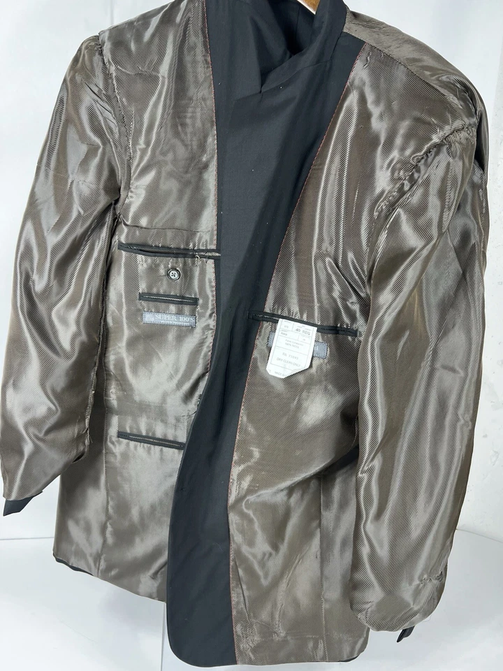 Blazer 40R Giorgio Cosani Super 100s Chaqueta de Lana Abrigo Deportivo Negro Hombres Foto 1 de 4