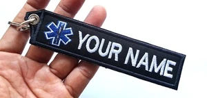 PORTACHIAVI PORTACHIAVI NOME PERSONALIZZATO EMT EMS ETICHETTA RICAMATA NOME PERSONALIZZATO EMT EMS - Foto 1 di 3