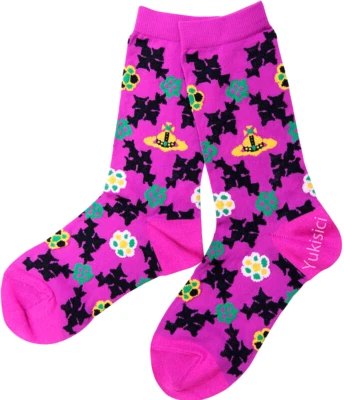 Calcetines Vivienne Westwood JP Mujer Crew Orb Magenta Talla 23-24 cm EE. UU. 5,5-6,5 UK3-4 Foto 1 de 4