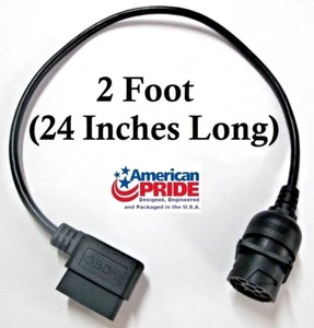 16-Pin OBD-2 OBD-II to 8/9 Pin Black/Green ELD diagnostic adapter for VOLVO MACK - Foto 1 di 7