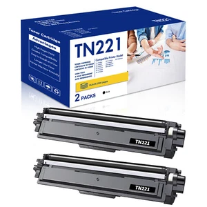 2x Black TN221 BK Toner Cartridge For Brother TN-221 MFC-9130CW 9330CDW 9340CDW - Picture 1 of 6