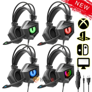 Gaming Headset with Micr, Gaming Headphones for PS4 PS5 Xbox PC with LED Light - Picture 1 of 26