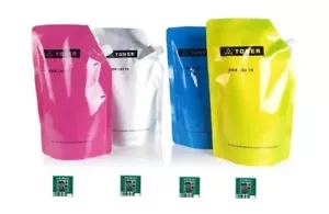 4 x COMPATIBLE BULK TONER REFILL FOR XEROX COLOR C60 / C 60 C-Y-M-K + 4 CHIPS - Picture 1 of 1