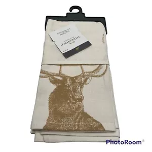 New Threshold Deer Buck Napkins Set of 2 20x20" Cotton - Picture 1 of 8