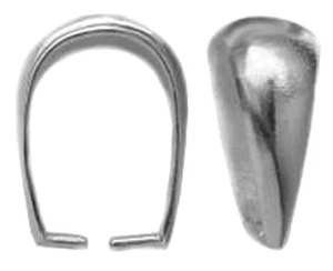 1 KLEINER STERLINGSILBER 925 SCHLICHTER ABGERUNDETER ANHÄNGER KNEIFBÜGEL, 9 X 4 MM, HALTER - Bild 1 von 3