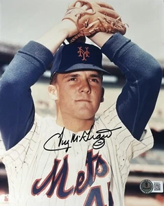 TUG MCGRAW (WS) SIGNED 8X10 PHOTO 1965-1974 NY METS BAS COA AUTOGRAPH BECKETT - Picture 1 of 1