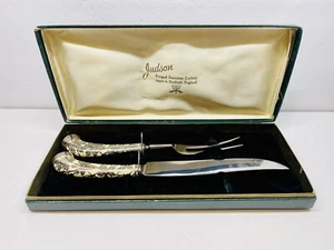 Judson Sheffield England Set di posate forgiate in acciaio inox coltello da intaglio e forchetta per carne - Foto 1 di 10