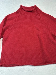 Vintage J.Crew Red Roll Wool Sweater Made In Hong Kong Mens XL Heritage Knit - Picture 1 of 8