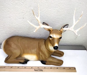 Cervo vintage 1997 12 punti Buck grande 11" riposo cervo mantello decorazione resina Messico - Foto 1 di 8