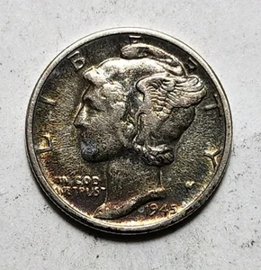 1945-D Mercury Dime Raw XF - Picture 1 of 4