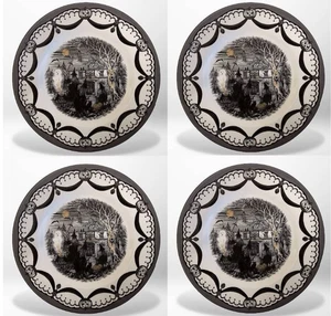 4) Royal Stafford Halloween Coven Witch Ghost Cat Dinner Plate Set x 4 11" Engla - Picture 1 of 5