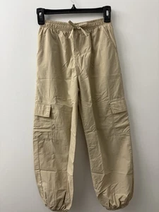 Art Class Girls L (10/12) Khaki Lightweight Cargo Joggers Elastic Waist & Ankle - Picture 1 of 7