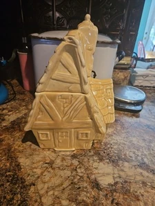 Tarro de galletas vintage de cerámica doble Winton inclinado Shack House - Imagen 1 de 8