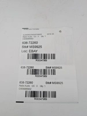 Audio Equipment Radio 2 Din Size Fits 14-17 BMW 535i GT 347969 - Image 1 of 4