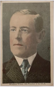 Retrato postal vintage del presidente Woodrow Wilson 28º presidente - Imagen 1 de 2