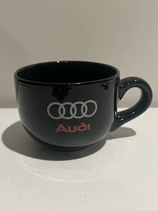 Audi Logo Kaffeebecher Tasse Schwarz Porzellan 16oz - Bild 1 von 6