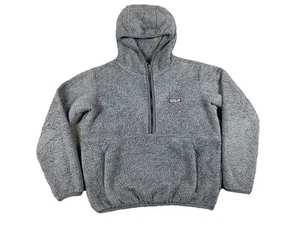 Patagonia 1/4 Zip Pullover Hoodie Sherpa Fleece Women sz S Furry warm Gray - Picture 1 of 9