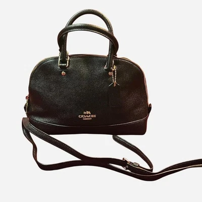 Bandolera Coach Mini Sierra de cuero granulado negro Foto 1 de 4