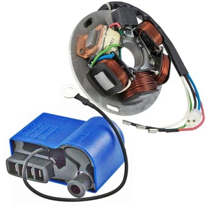KIT STATORE E BOBINA PER VESPA PX 125 150 200 ARCOBALENO 5 FILI TIPO ORIGINALE - Imagen 1 de 3