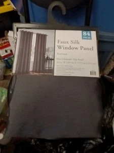 FAUX SILK WINDOW PANEL ONE GROMMETS TOP PANEL(54IN .W* 84IN.L)(137 CM *213CM). - Picture 1 of 4