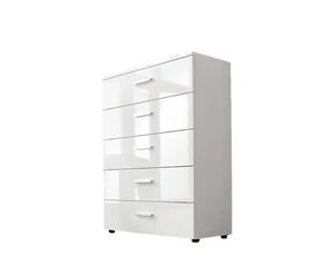 Schubladen Kommode Sideboard Highboard Anrichte Schrank MALAGA 6 weiß Hochglanz - Bild 1 von 2