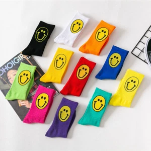 Different Colour Smiley Face Socks Cotton Punk Novelty Men Women Unisex Gift HOT - Picture 1 of 20