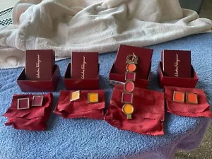 Salvatore Ferragamo Bracelet And 3 Pair Of Earrings New In Box - Picture 1 of 17