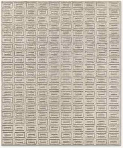 Rug Hand knotted of pure wool spun high-low dimension and nuanced shading Pewter - Picture 1 of 5