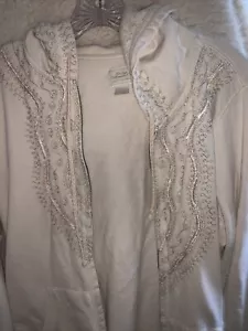 crème Colored 100 Cotton Zip Up Sweatshirt - Picture 1 of 10