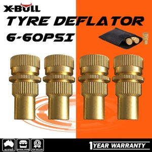 X-BULL Tyre Deflators x4 Brass Air Deflator 0-60PSI Tire Valve Core Tool 4WD 4X4 - Picture 1 of 12