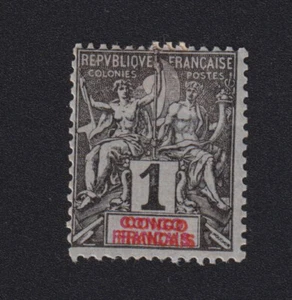 ❤️ Timbre du Congo colonie Française, N° 12a, 1 c Groupe gomme charnière 1 ❤️❤️ - Imagen 1 de 1
