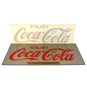 Vintage "ENJOY COCA-COLA" FENSTERAUFKLEBER New-Old-Stock ROT VINYL AUFKLEBER 28x9 NOS! - Bild 1 von 5