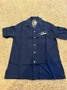 Tulones Script Bowling Shirt - Navy — Größe XS Tulones Währung Sammler - Bild 1 von 6