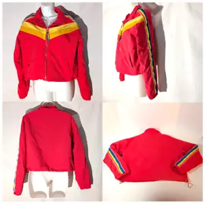 Vintage 90s Rainbow Windbreaker Track Jacket, Ashley by 26 International, Size L - Picture 1 of 18