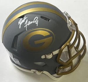 BRETT FAVRE SIGNED AUTO GREEN BAY PACKERS SLATE MINI HELMET BECKETT/BAS WITN - Picture 1 of 5
