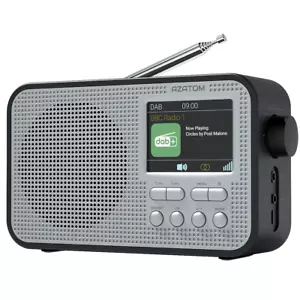 DAB+ DAB FM Radio Speaker Bluetooth Portable Rechargeable AZATOM Aspire G2Silver - Picture 1 of 9