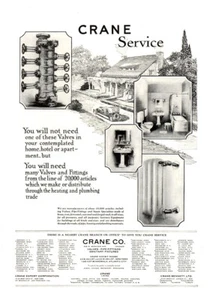 1922 Crane: You Will Not Need One Of These Valves Vintage Print Ad - Picture 1 of 1