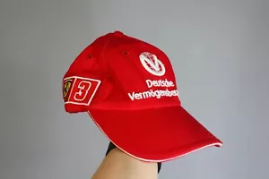 MICHAEL SCHUMACHER HAT 3 FERRARI F1 RACING CAP DEUTSCHE VERMOGENSBERATUNG - Picture 1 of 7