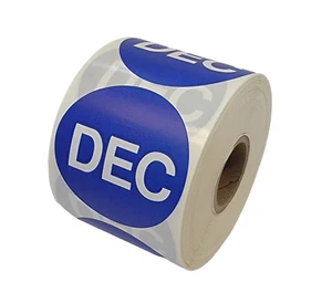 December Labels Inventory Month Months Adhesive Stickers 2" Round, 2 RLS, 500/RL - Picture 1 of 5