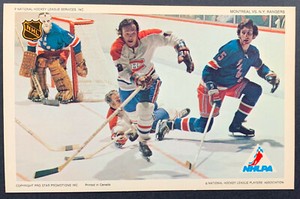 1971-72 Cournoyer Richard Giacomin Hockey NHLPA Pro Star Promotions Postcard 